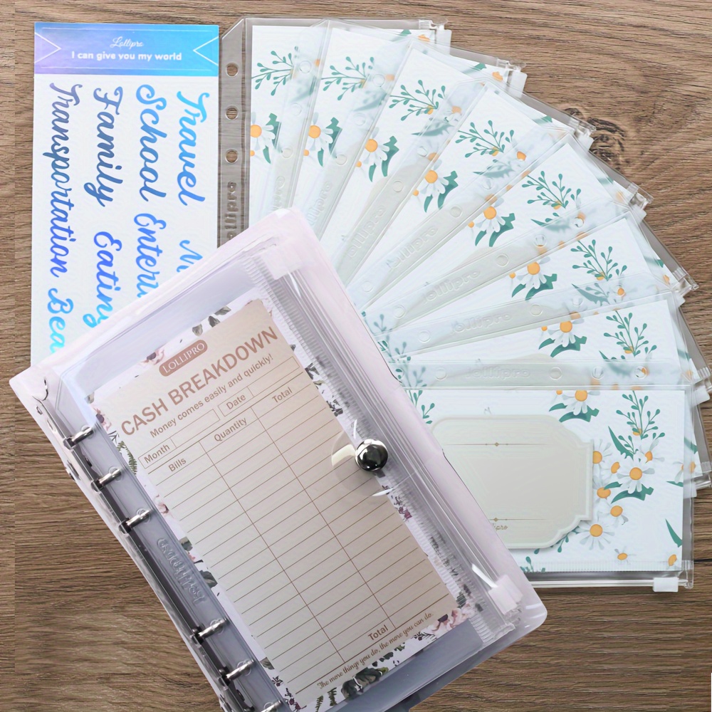8pcs A6 Cash Budget Planner With Camellia – Includes 8 Clear Pvc Binders, 300gsm Subject Cards, Stickers, And Cash Breakdown Sheets For Teens, School, Or Travel Organization
8pcs A6 Cash Budget Planner With Camellia – Includes 8 Clear Pvc Binders, 300gsm Subject Cards, Stickers, And Cash Breakdown Sheets For Teens, School, Or Travel Organization