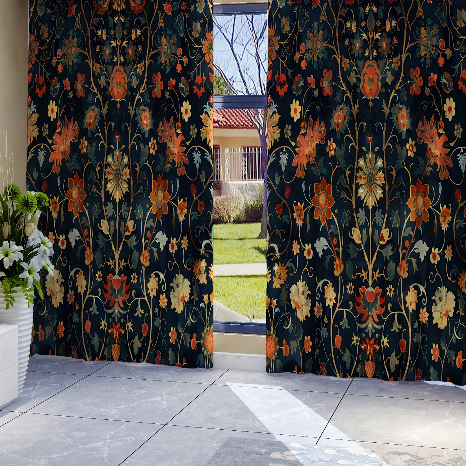 4 Seasons Universal Vintage Floral Print Curtains - 2 Pieces Set, Perfect For Living Room Decor
4 Seasons Universal Vintage Floral Print Curtains - 2 Pieces Set, Perfect For Living Room Decor