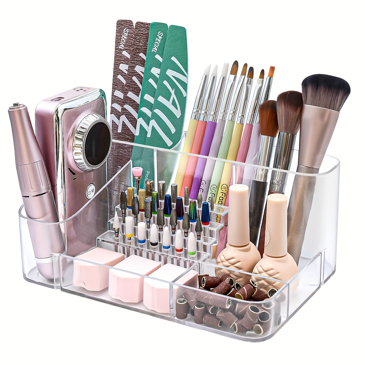 Flybok Nail Drill Storage Box, 28-hole Nail Drill And Drill Abs Storage Box, Nail Drill Drill Storage Box, Professional Nail Tools Nail Nail Storage Box - Clear - Valentine's Day Gifts
Flybok Nail Drill Storage Box, 28-hole Nail Drill And Drill Abs Storage Box, Nail Drill Drill Storage Box, Professional Nail Tools Nail Nail Storage Box - Clear - Valentine's Day Gifts