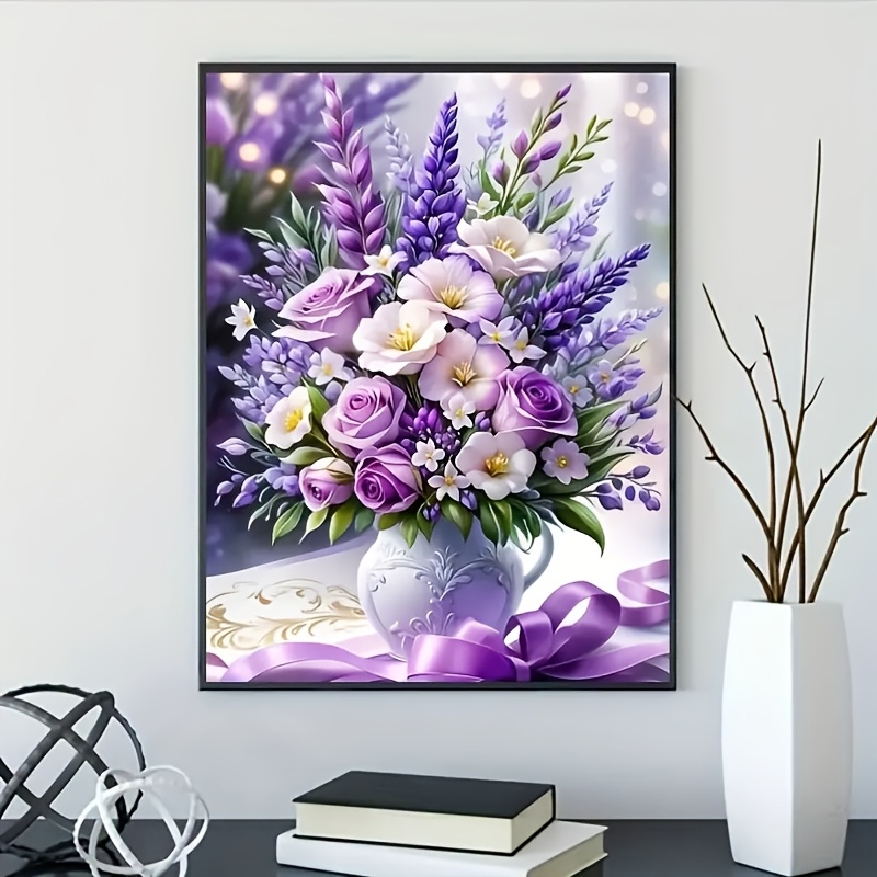 5d Diy Diamond Painting Kit - Acrylic Round & Square Mosaic For Adults, Purple Floral Theme, Home & Wall Decor Craft Set
5d Diy Diamond Painting Kit - Acrylic Round & Square Mosaic For Adults, Purple Floral Theme, Home & Wall Decor Craft Set