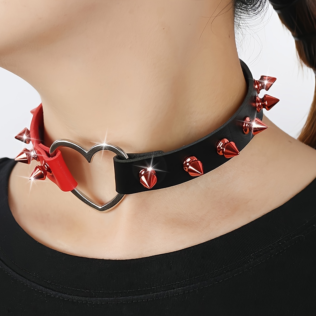 Punk & Y2k Style, Red And Black Pu Leather Necklace Collar With Rivet Design For Unisex, Fashion Necklace For & Dance Festival
Punk & Y2k Style, Red And Black Pu Leather Necklace Collar With Rivet Design For Unisex, Fashion Necklace For & Dance Festival