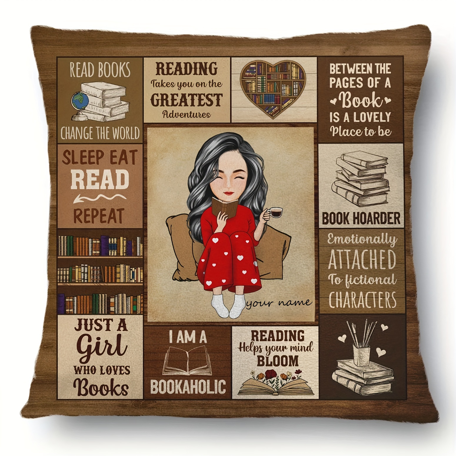 Name Bookaholic Pillowcase - , Personalized , For - For Sofa & Car Decor, Washable, 18x18 ( Not Included)
Name Bookaholic Pillowcase - , Personalized , For - For Sofa & Car Decor, Washable, 18x18 ( Not Included)