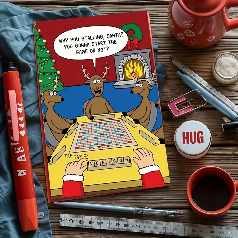 Funny Santa & Christmas Card - Unique Greeting With Envelope, Family & Friends, 6.29x4.33", Red/yellow
Funny Santa & Christmas Card - Unique Greeting With Envelope, Family & Friends, 6.29x4.33", Red/yellow