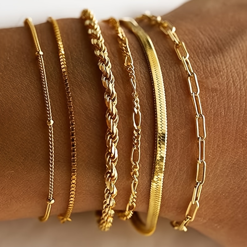 Set Of 6 Women's Bracelets, A Fashionable And Delicate Collection For Women, And Link Bracelet, A Stylish Accessory For Ladies And Girls.
Set Of 6 Women's Bracelets, A Fashionable And Delicate Collection For Women, And Link Bracelet, A Stylish Accessory For Ladies And Girls.