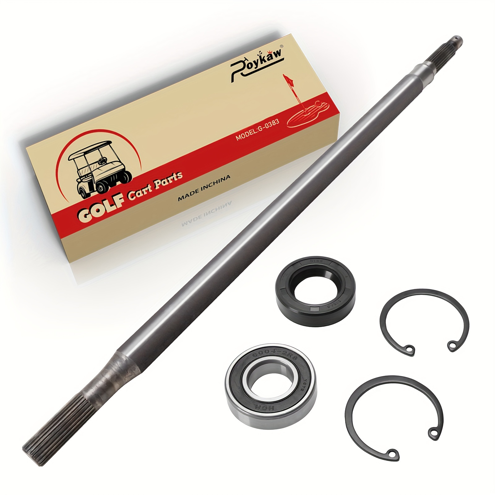 For Ezgo Rxv Driver Side Rear Spline Axle Shaft Kit Replacement For Ezgo Rxv 2008-up Electric Golf Cart, Includes Bearing, Oil Seal, Snap Ring, Oem# 620337, 614208
For Ezgo Rxv Driver Side Rear Spline Axle Shaft Kit Replacement For Ezgo Rxv 2008-up Electric Golf Cart, Includes Bearing, Oil Seal, Snap Ring, Oem# 620337, 614208