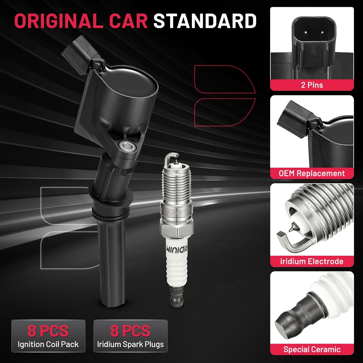 Ignition Coil Dg508 & Spark Plug Sp493 Sp479 Compatible With 5.4l V8 F350 E250 E450 , Set Of 8
Ignition Coil Dg508 & Spark Plug Sp493 Sp479 Compatible With 5.4l V8 F350 E250 E450 , Set Of 8