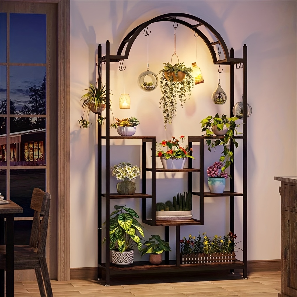Wisfor 5-tier Tall Indoor Plant Stand Extra Large Plant Rack Arched Heavy Duty Metal Flower Shelf With Hanging Hooks For Indoor, Balcony, Living Room
Wisfor 5-tier Tall Indoor Plant Stand Extra Large Plant Rack Arched Heavy Duty Metal Flower Shelf With Hanging Hooks For Indoor, Balcony, Living Room
