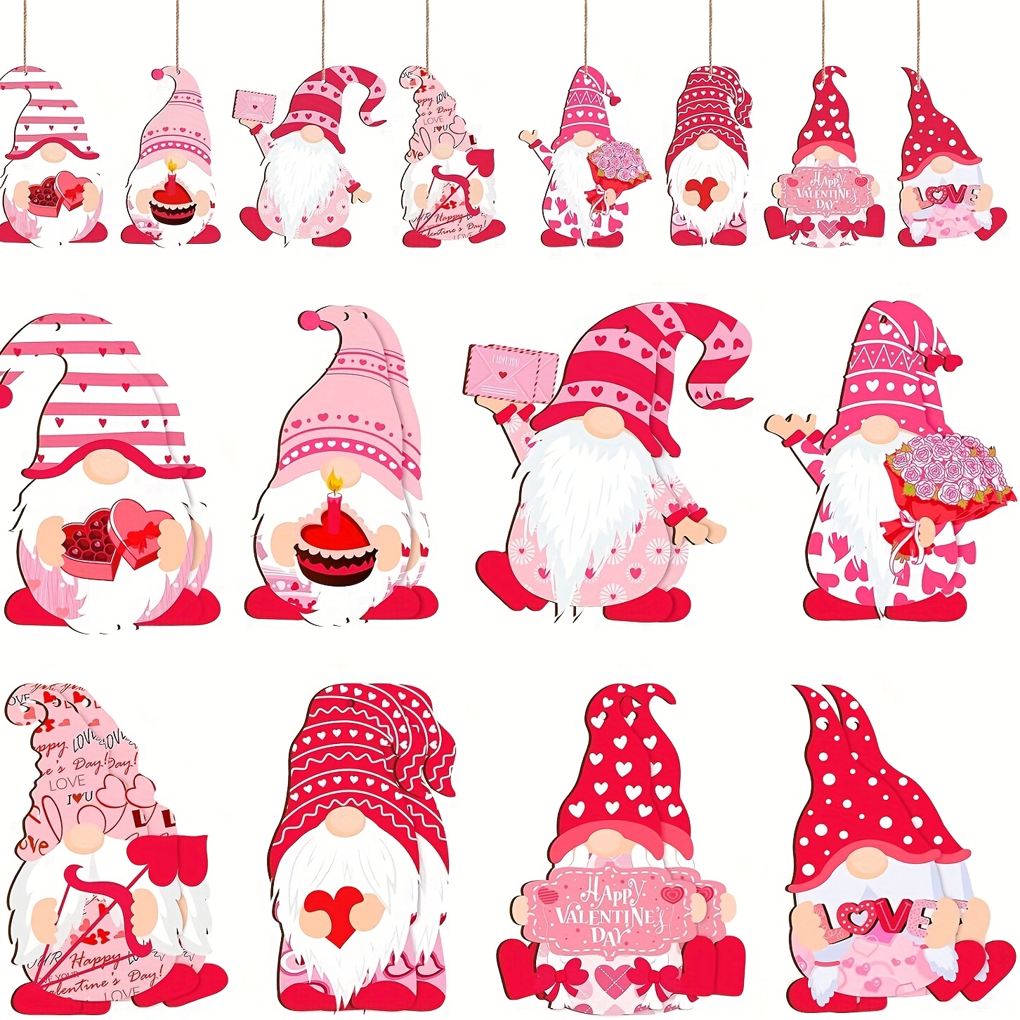24-pack Vintage Wooden Ornaments, Pink 's Day Decorations With Hanging Rope, Anniversary Home Decor For Wedding, Engagement, Christmas, Valentine's Day
24-pack Vintage Wooden Ornaments, Pink 's Day Decorations With Hanging Rope, Anniversary Home Decor For Wedding, Engagement, Christmas, Valentine's Day