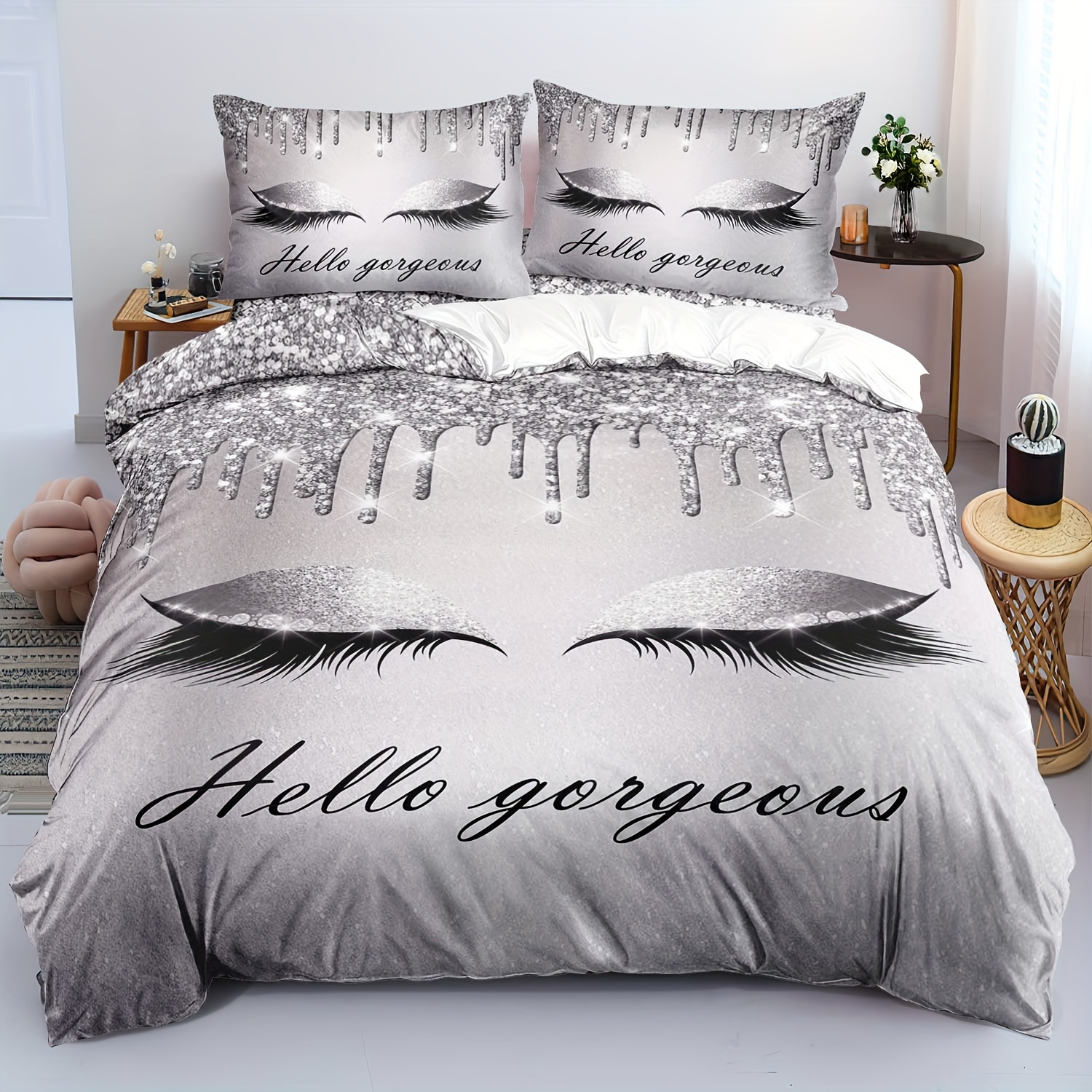 2/3pcs Duvet Cover Set (1*duvet Cover + 1/2*pillowcase, Without Core), Printed Bedding Set, Soft Comfortable And Skin-frinendly Duvet Cover, For Bedroom, Guest Room
2/3pcs Duvet Cover Set (1*duvet Cover + 1/2*pillowcase, Without Core), Printed Bedding Set, Soft Comfortable And Skin-frinendly Duvet Cover, For Bedroom, Guest Room