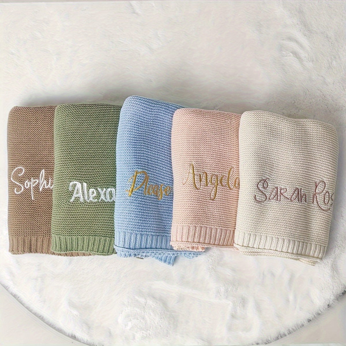 Custom Embroidered Name Blanket - Knit Throw, 33x39", Handmade Personalized Gift For All , Indoor/outdoor Use
Custom Embroidered Name Blanket - Knit Throw, 33x39", Handmade Personalized Gift For All , Indoor/outdoor Use