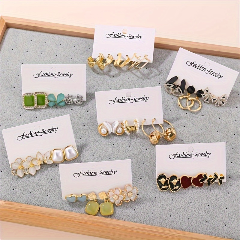 Elegant Pearl & Flower Geometric Earring Set For Women - Fashion Jewelry Alloy 3-piece Combo With Synthetic Zirconia Japan And South Korea , Versatile For Daily And Party Occasions
Elegant Pearl & Flower Geometric Earring Set For Women - Fashion Jewelry Alloy 3-piece Combo With Synthetic Zirconia Japan And South Korea , Versatile For Daily And Party Occasions
