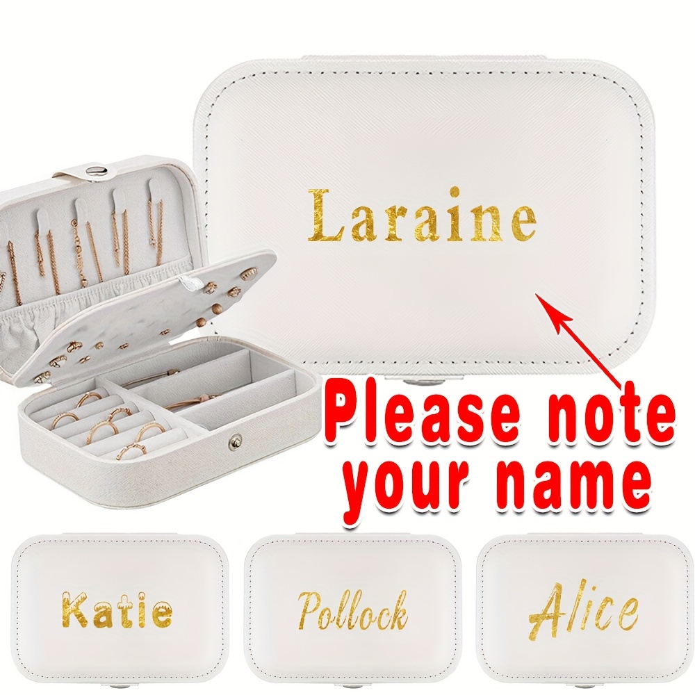 Customized Pu Leather Jewelry Box With Golden Color Lettering, Large Storage Organizer For Earrings & Necklaces, Dustproof Container With Compartments For Travel Gift(6.2''x 4.3''x 1.9'')
Customized Pu Leather Jewelry Box With Golden Color Lettering, Large Storage Organizer For Earrings & Necklaces, Dustproof Container With Compartments For Travel Gift(6.2''x 4.3''x 1.9'')