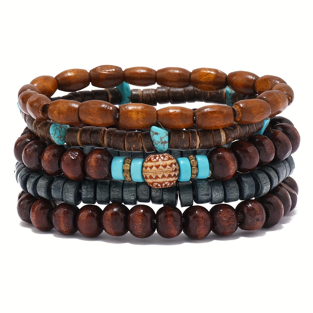 5pcs/set Mens Natural Stone & Wood Beaded Bracelets, Minimalist & Durable Design For Daily Wear, Fashion Accessory For Him, Gift For Boyfriends, Family & Friends On Holidays And Birthdays
5pcs/set Mens Natural Stone & Wood Beaded Bracelets, Minimalist & Durable Design For Daily Wear, Fashion Accessory For Him, Gift For Boyfriends, Family & Friends On Holidays And Birthdays