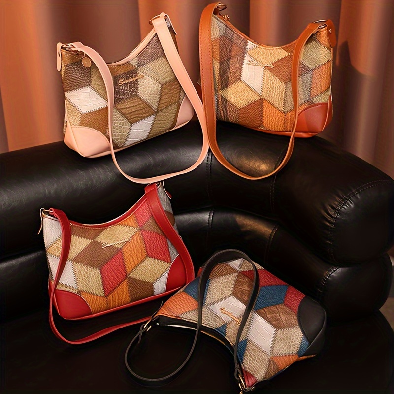 Vintage Style Shoulder Bag For Women With Zipper Closure, Faux Leather With Polyester , Lightweight With Fixed Strap, Pattern, No Embellishments - Pink, Red, Black, Dark Brown
Vintage Style Shoulder Bag For Women With Zipper Closure, Faux Leather With Polyester , Lightweight With Fixed Strap, Pattern, No Embellishments - Pink, Red, Black, Dark Brown