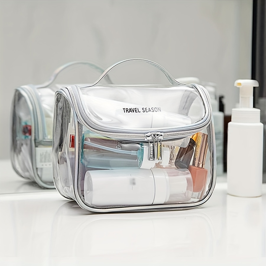 1pc Portable Toiletry Storage Bag, Thick Transparent Waterproof Pvc Wash Bag For Business Travel
1pc Portable Toiletry Storage Bag, Thick Transparent Waterproof Pvc Wash Bag For Business Travel