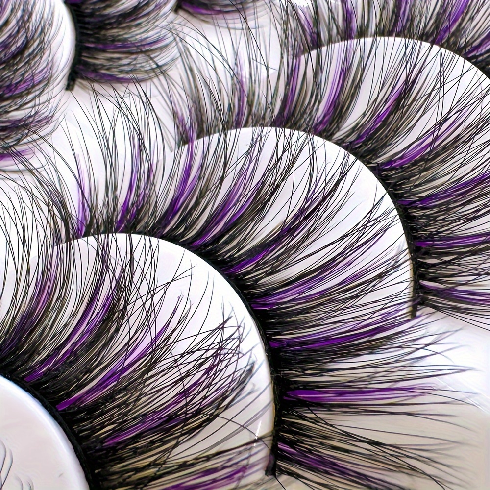 10 Pairs Volumized Halloween False Eyelashes, Purple Pinched Mink Lashes, 3d Curling Handmade Mink Eyelashes, Low Allergy, Spiky Style, Gift For Women, Valentines Day
10 Pairs Volumized Halloween False Eyelashes, Purple Pinched Mink Lashes, 3d Curling Handmade Mink Eyelashes, Low Allergy, Spiky Style, Gift For Women, Valentines Day