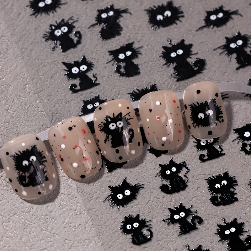 1 Sheet Cute Black Cat Nail Art Sticker With Unique Graffiti And , Cat Pattern Suitable For Diy Use By Women
1 Sheet Cute Black Cat Nail Art Sticker With Unique Graffiti And , Cat Pattern Suitable For Diy Use By Women