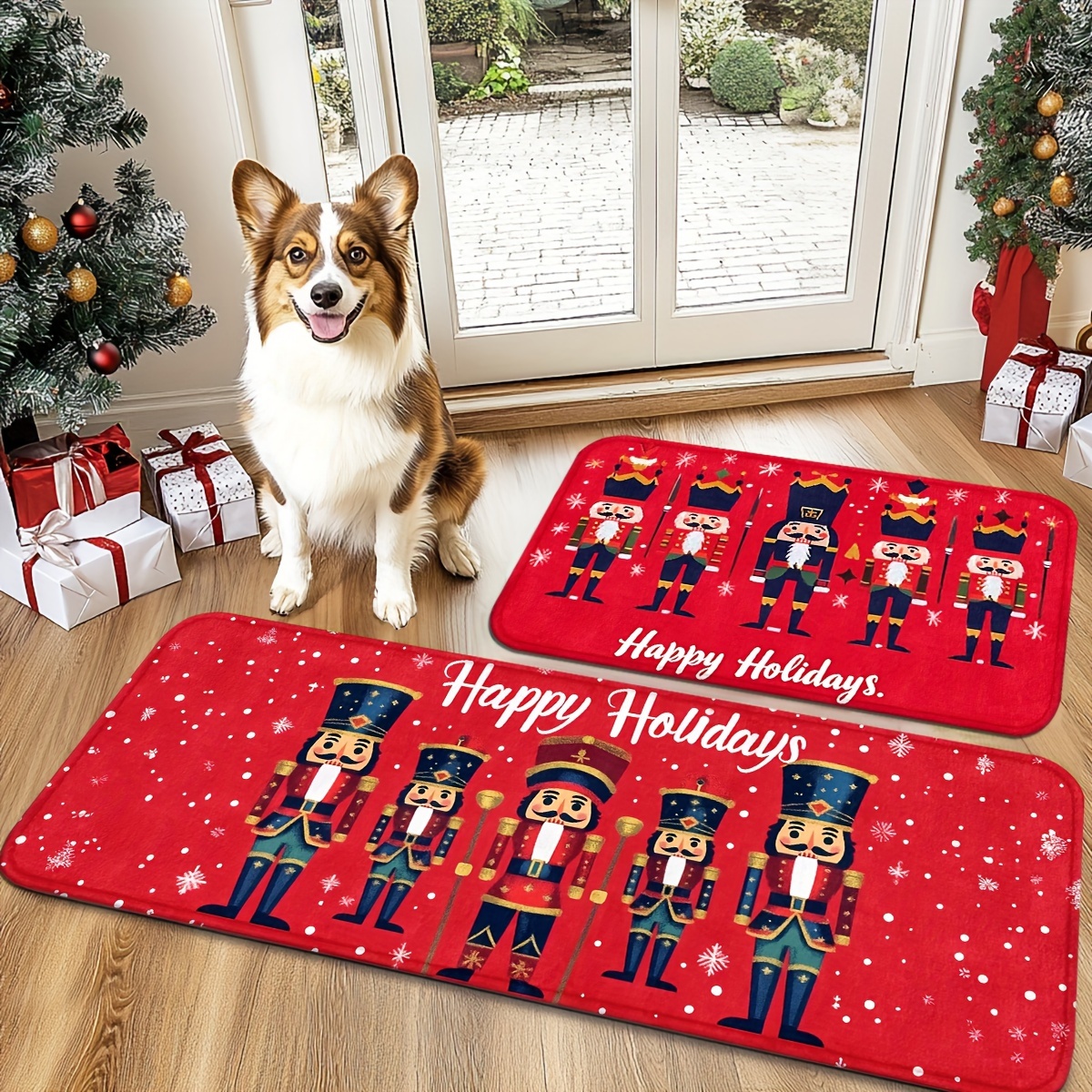 Christmas Nutcracker Doormat - Polyester Knit, Non-slip, Machine Washable, Holiday Decor, Indoor & Outdoor Use
Christmas Nutcracker Doormat - Polyester Knit, Non-slip, Machine Washable, Holiday Decor, Indoor & Outdoor Use