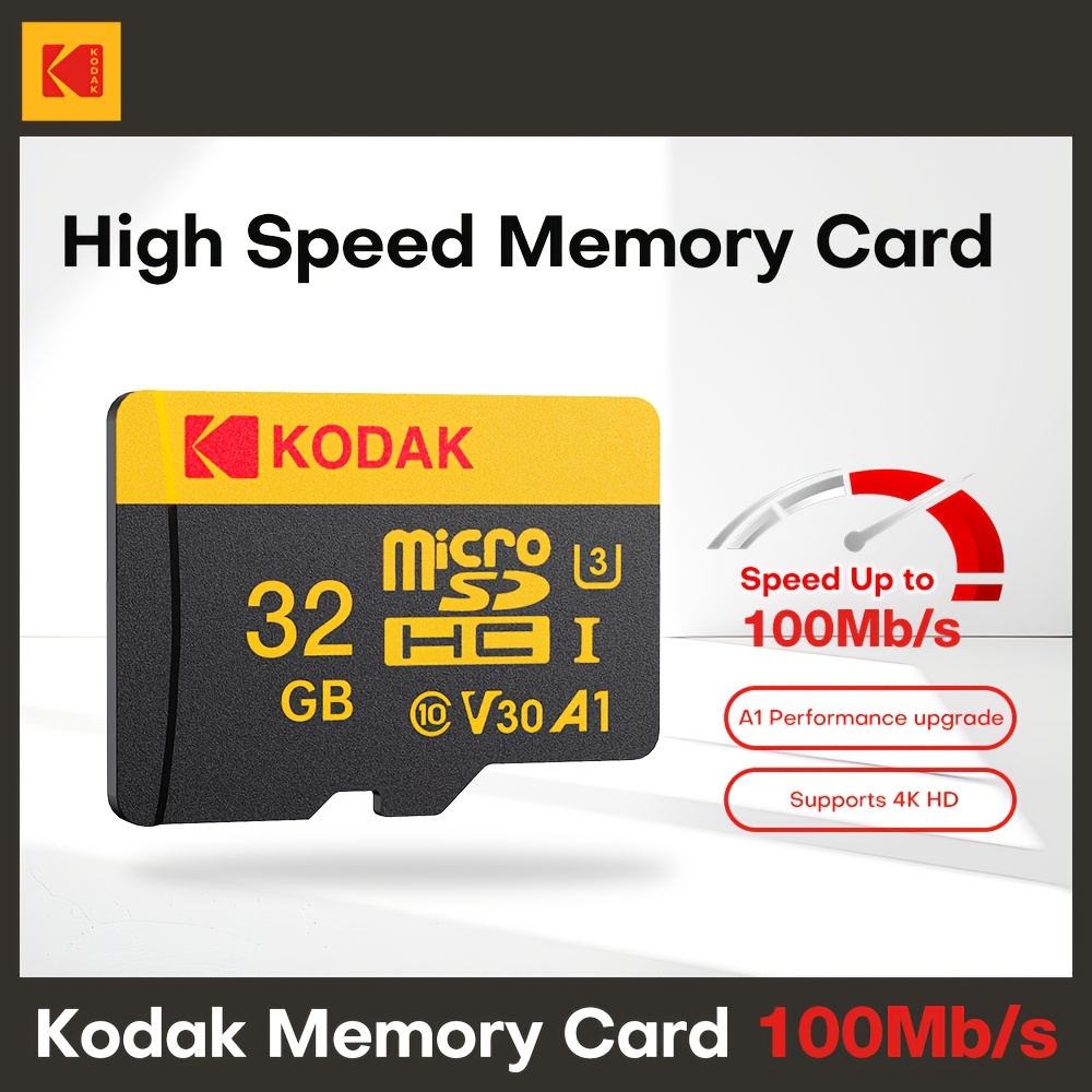 Kodak Micro Sd Card - 128gb/256gb/64gb/32gb, Class 10 Uhs-i V30 U3, A1 Compatible With Cameras, Smartphones & Gaming Devices
Kodak Micro Sd Card - 128gb/256gb/64gb/32gb, Class 10 Uhs-i V30 U3, A1 Compatible With Cameras, Smartphones & Gaming Devices