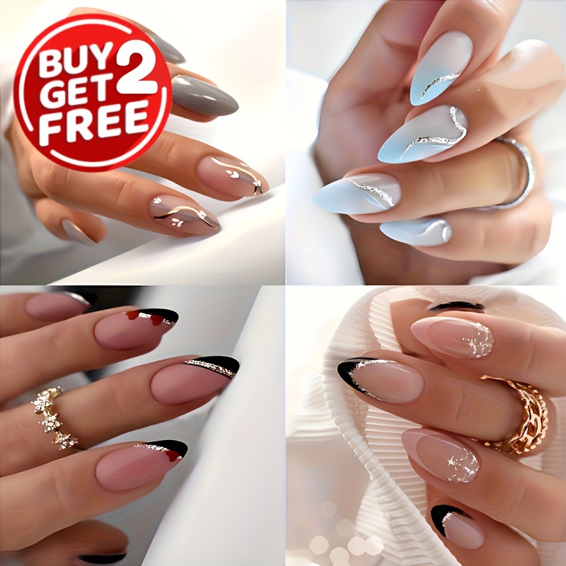 4 Packs (96 Pcs) Short Press On Nails With Glitter , French Style Fake Nails,full Cover False Nails For Women And Girls
4 Packs (96 Pcs) Short Press On Nails With Glitter , French Style Fake Nails,full Cover False Nails For Women And Girls