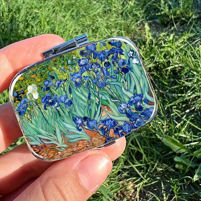 1pc Retro Vintage Iris Impressionism Pill Box,mini Pill Box,2 Compartment Pill Box Organizer, Portable Medicine Storage Box,for Pockets Purses Travel
1pc Retro Vintage Iris Impressionism Pill Box,mini Pill Box,2 Compartment Pill Box Organizer, Portable Medicine Storage Box,for Pockets Purses Travel