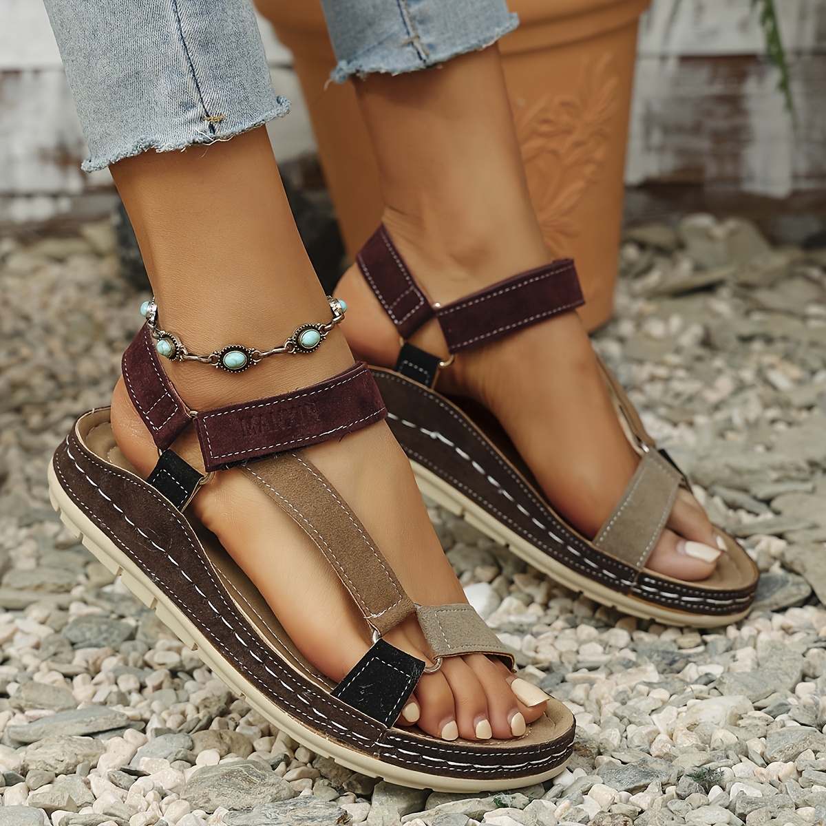 Women's Plus Size Summer Sports Sandals, Solid Color Flannel Upper With Ankle Strap, Mid Heel , Comfortable Open Toe Casual Shoes, Breathable Sandals | Open Toe Design | Sandals
Women's Plus Size Summer Sports Sandals, Solid Color Flannel Upper With Ankle Strap, Mid Heel , Comfortable Open Toe Casual Shoes, Breathable Sandals | Open Toe Design | Sandals