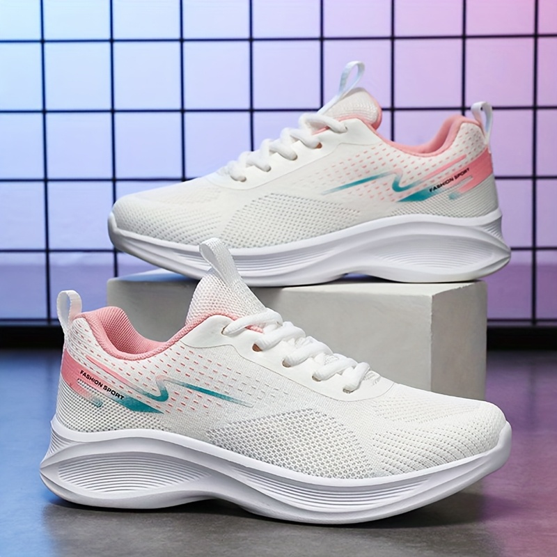 Women's Breathable Fashion Sneakers, Lightweight Lace-up Round Toe Casual Sports Shoes, Low Upper With Pvc Sole, For Running Footwear
Women's Breathable Fashion Sneakers, Lightweight Lace-up Round Toe Casual Sports Shoes, Low Upper With Pvc Sole, For Running Footwear