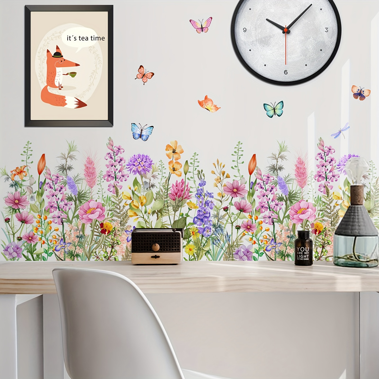 Vibrant Floral Butterfly Wall Decal For Home - Contemporary Style, Pvc Material, Reusable, Self-adhesive
Vibrant Floral Butterfly Wall Decal For Home - Contemporary Style, Pvc Material, Reusable, Self-adhesive
