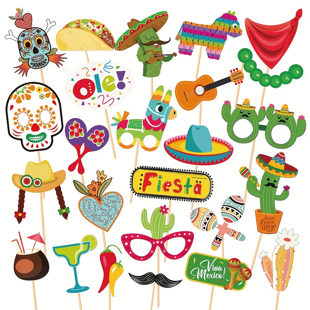 25pcs Mexican Fiesta Photo Booth Props Kit With Sticks & Dots - De Party Decorations, Selfie For Celebrations
25pcs Mexican Fiesta Photo Booth Props Kit With Sticks & Dots - De Party Decorations, Selfie For Celebrations