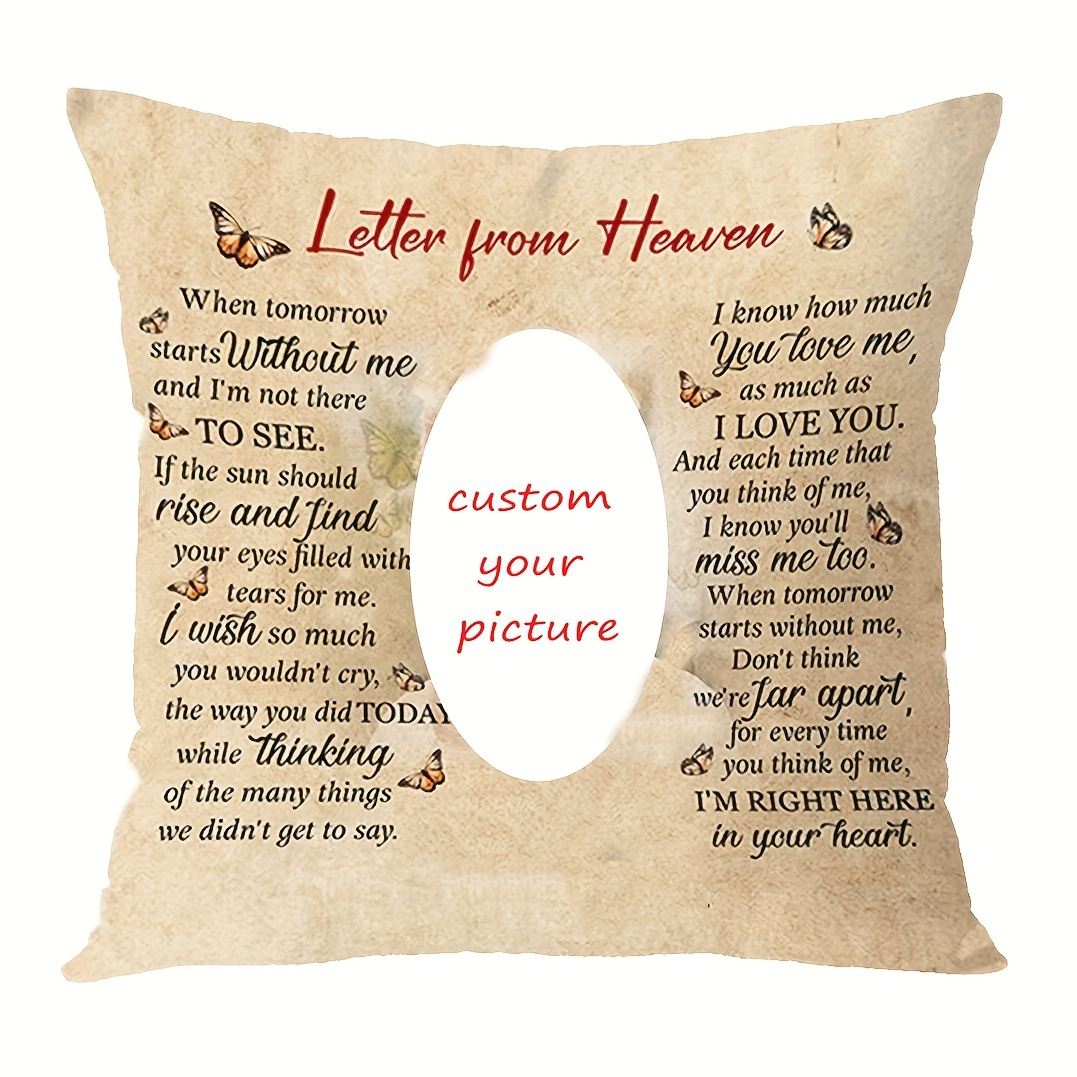 Personalized 18x18" Soft Plush Memorial Pillow - 'letter From Heaven' Sympathy Gift For Loss Of , Zippered Polyester Cover, Hand Wash Only
Personalized 18x18" Soft Plush Memorial Pillow - 'letter From Heaven' Sympathy Gift For Loss Of , Zippered Polyester Cover, Hand Wash Only