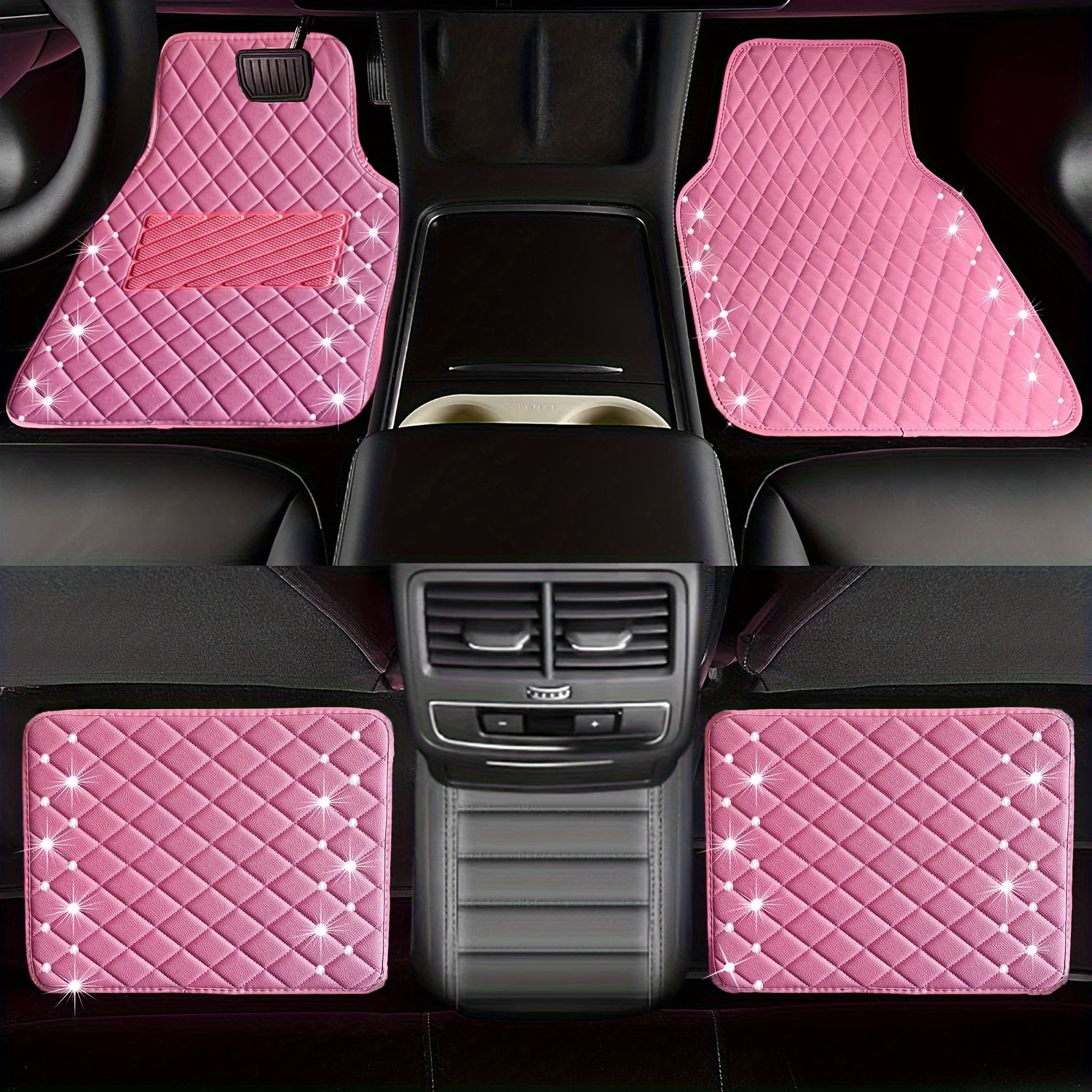 Shining Rhinestones Carpet, Bling Sparkly Glitter Car Floor Mat, Leather Heel Pad Automotive Universal Fit For Suv Sedan Van, 4pcs For Girl Women
Shining Rhinestones Carpet, Bling Sparkly Glitter Car Floor Mat, Leather Heel Pad Automotive Universal Fit For Suv Sedan Van, 4pcs For Girl Women