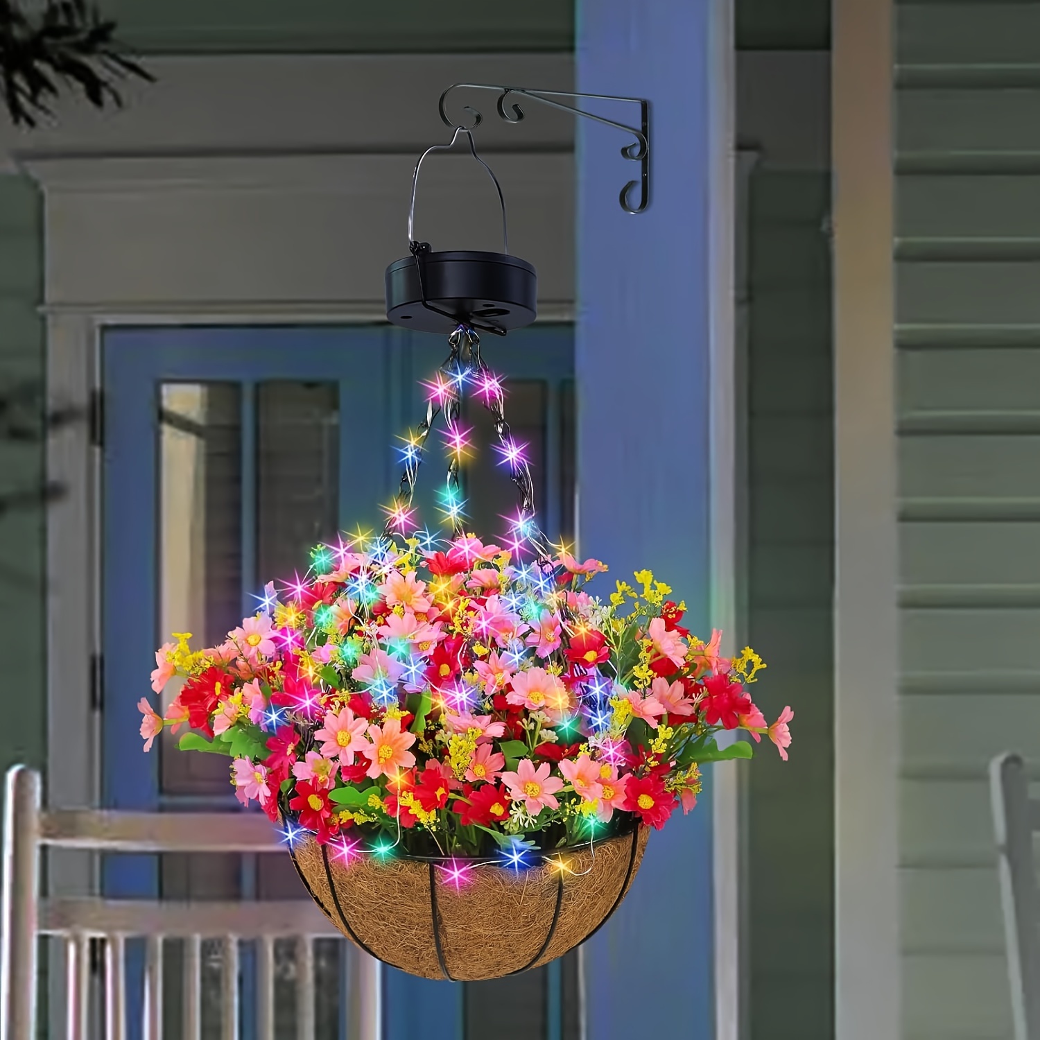 Solar Hanging Lights, Artificial Flowers With Solar Rgb String Lights 10 Inch Hanging With Artificial Pink/purple/orange Flowers For Patio Lawn Garden Decorative Lights
Solar Hanging Lights, Artificial Flowers With Solar Rgb String Lights 10 Inch Hanging With Artificial Pink/purple/orange Flowers For Patio Lawn Garden Decorative Lights