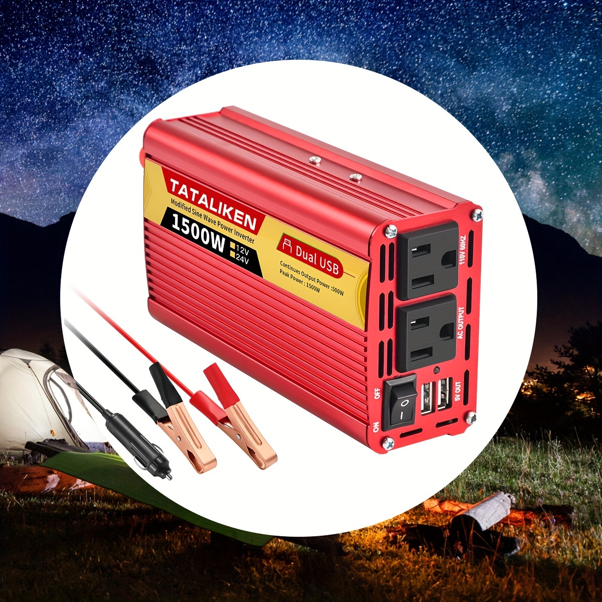 Inverter Charger Converter 1500w/500w Vehicle Power Inverter 12v To 110v Socket Transformer, Vehicle And Marine Universal Portable Automatic Power Adapter
Inverter Charger Converter 1500w/500w Vehicle Power Inverter 12v To 110v Socket Transformer, Vehicle And Marine Universal Portable Automatic Power Adapter