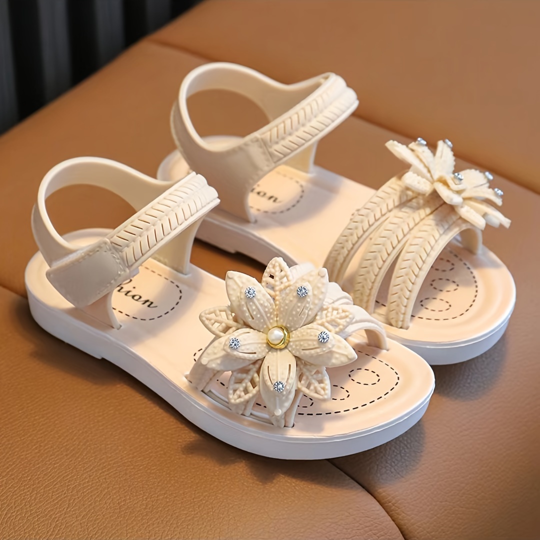 Trendy Cute Flower Decor Solid Color Open Toe Sandals For Girls, Breathable Lightweight Sandals For Holiday Beach
Trendy Cute Flower Decor Solid Color Open Toe Sandals For Girls, Breathable Lightweight Sandals For Holiday Beach