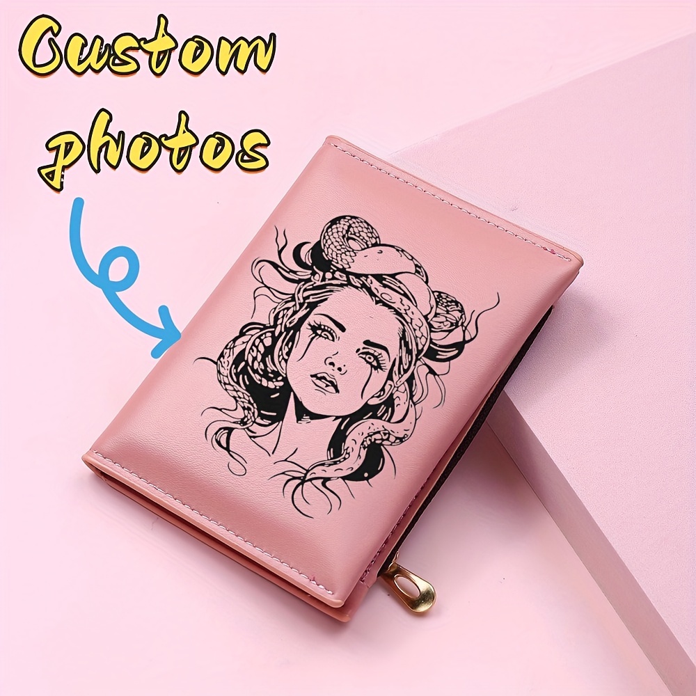 Custom Photo Personalized Women's Short Wallet, Zipper Button Pu Leather Wallet With Card Holder, Soft And With Polyester
Custom Photo Personalized Women's Short Wallet, Zipper Button Pu Leather Wallet With Card Holder, Soft And With Polyester