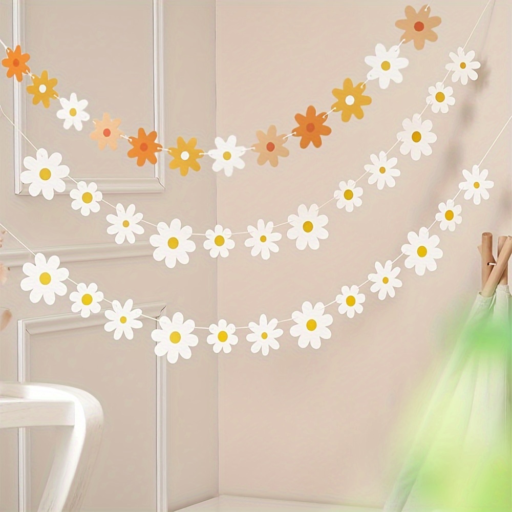 3pcs, Daisy Party Banner, Daisy Funky Banner Hippie Party Banner Decorations Bohemian Daisy Paper Garland, White Daisy And Daisy Flower Banner For Shower Birthday Party Supplies
3pcs, Daisy Party Banner, Daisy Funky Banner Hippie Party Banner Decorations Bohemian Daisy Paper Garland, White Daisy And Daisy Flower Banner For Shower Birthday Party Supplies