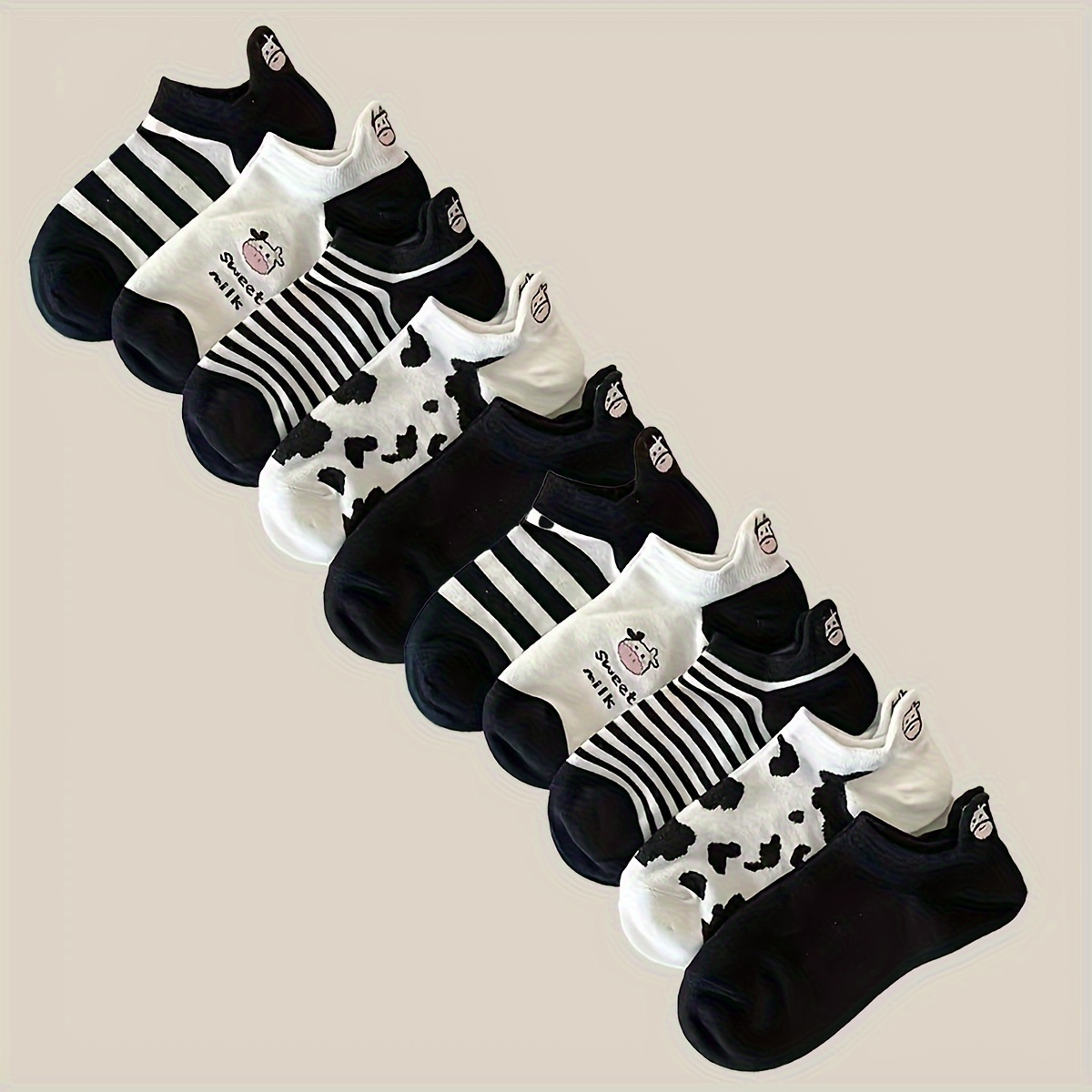 5 Pairs Of Women's Short Socks With Geometric Patterns - Cotton , Machine Washable, Suitable For All
5 Pairs Of Women's Short Socks With Geometric Patterns - Cotton , Machine Washable, Suitable For All
