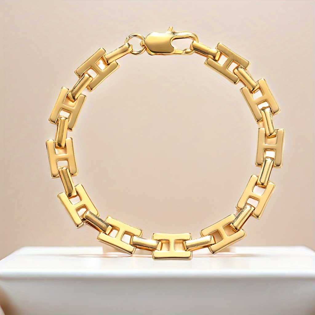 Qanxi Unisex Hip-hop Chic 18k Gold Plated Stainless Steel Bracelet - Diy Style, Handwoven, Everyday Wear
Qanxi Unisex Hip-hop Chic 18k Gold Plated Stainless Steel Bracelet - Diy Style, Handwoven, Everyday Wear