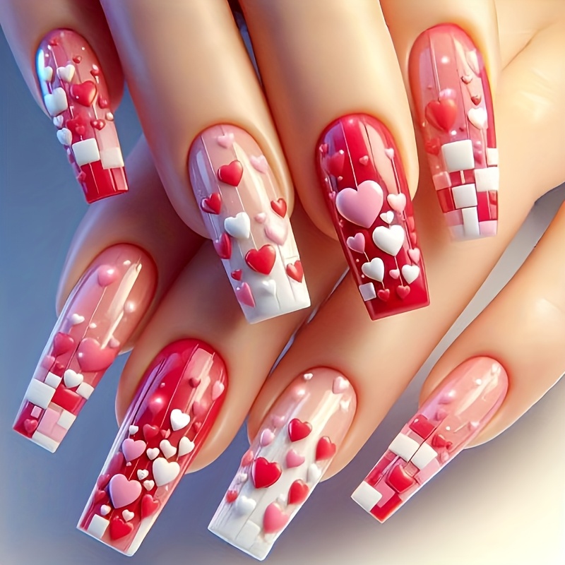 Valentine's Day Series Nail Art 3d Printing New Super Beautiful Mixed Color Peach Heart Middle Barre 24pcs
Valentine's Day Series Nail Art 3d Printing New Super Beautiful Mixed Color Peach Heart Middle Barre 24pcs