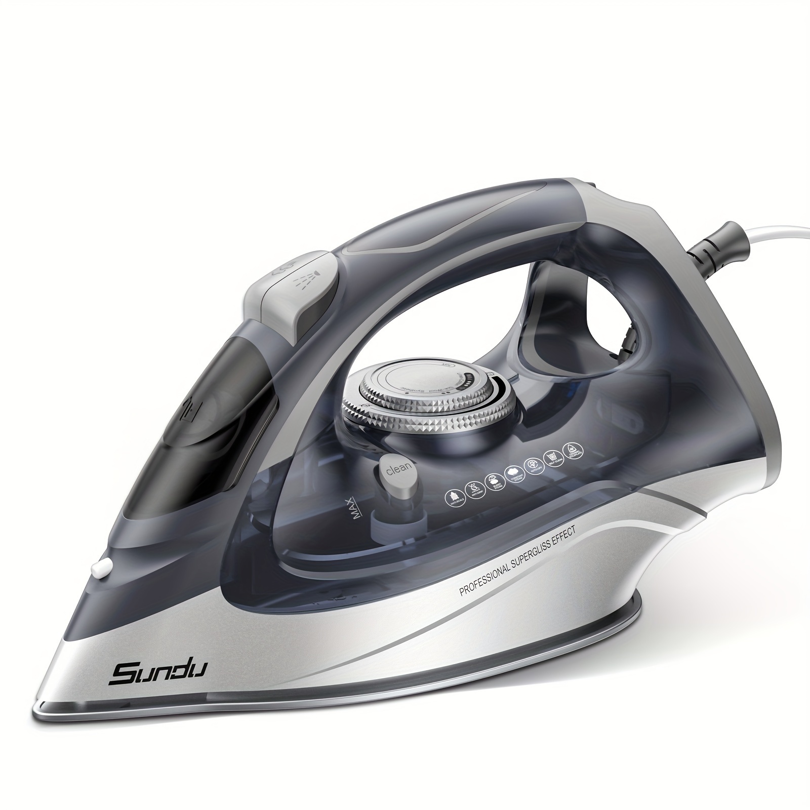 1700w Iron For Clothes With Rapid Heating Ceramic Coated Soleplate, Iron With Precise Thermostat Dial, Self-clean, Auto-off, 10.14oz Water , For Home Clothes Ironing Use, Blue
1700w Iron For Clothes With Rapid Heating Ceramic Coated Soleplate, Iron With Precise Thermostat Dial, Self-clean, Auto-off, 10.14oz Water , For Home Clothes Ironing Use, Blue