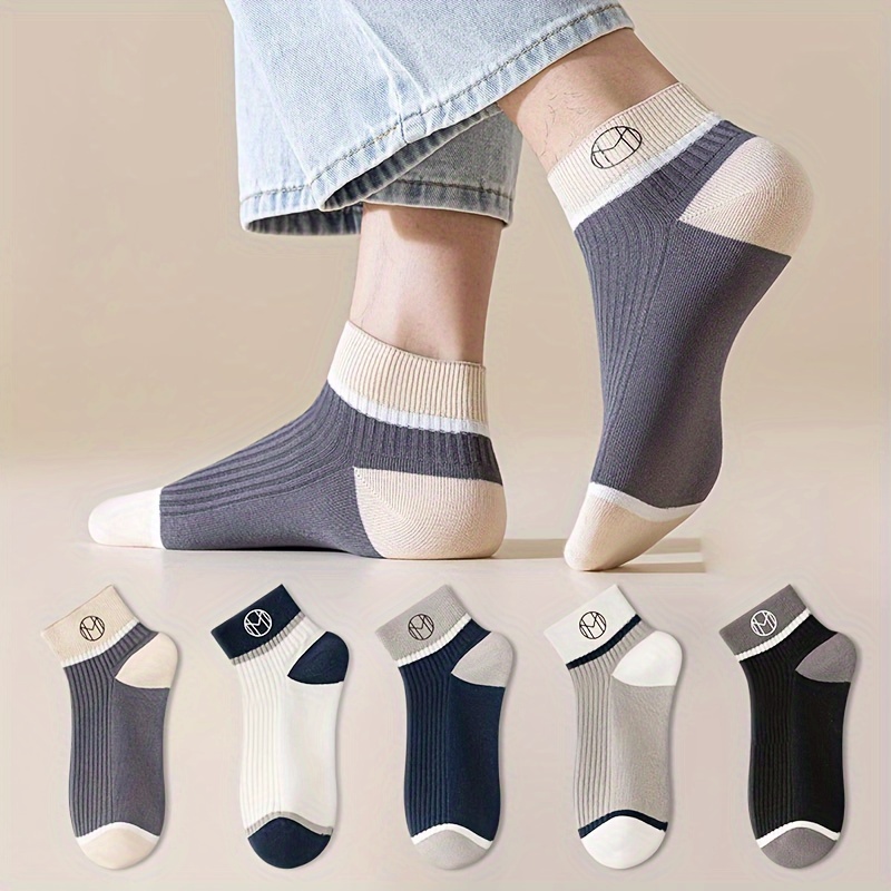 5 Pairs Of Men's Vintage Colour Block Crew Socks, Comfy Breathable Casual Soft & Elastic Socks, Spring & Summer
5 Pairs Of Men's Vintage Colour Block Crew Socks, Comfy Breathable Casual Soft & Elastic Socks, Spring & Summer