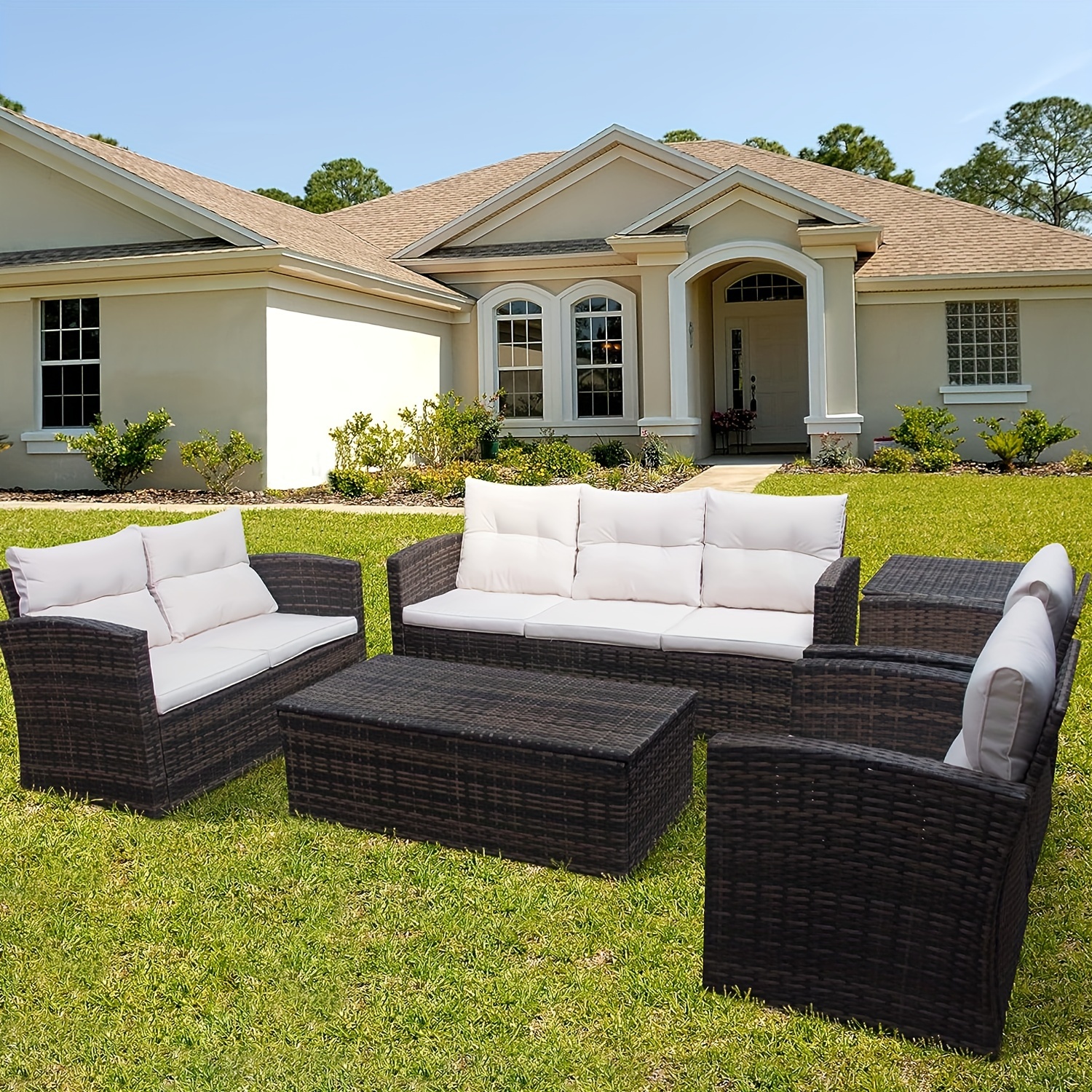 Asifom 6pcs 7 Seats Pe Rattan Wicker Sectional Sofa Outdoor Patio Furniture Conversation Sets Loveseat Chair Seating Group With Cushions And Table
Asifom 6pcs 7 Seats Pe Rattan Wicker Sectional Sofa Outdoor Patio Furniture Conversation Sets Loveseat Chair Seating Group With Cushions And Table