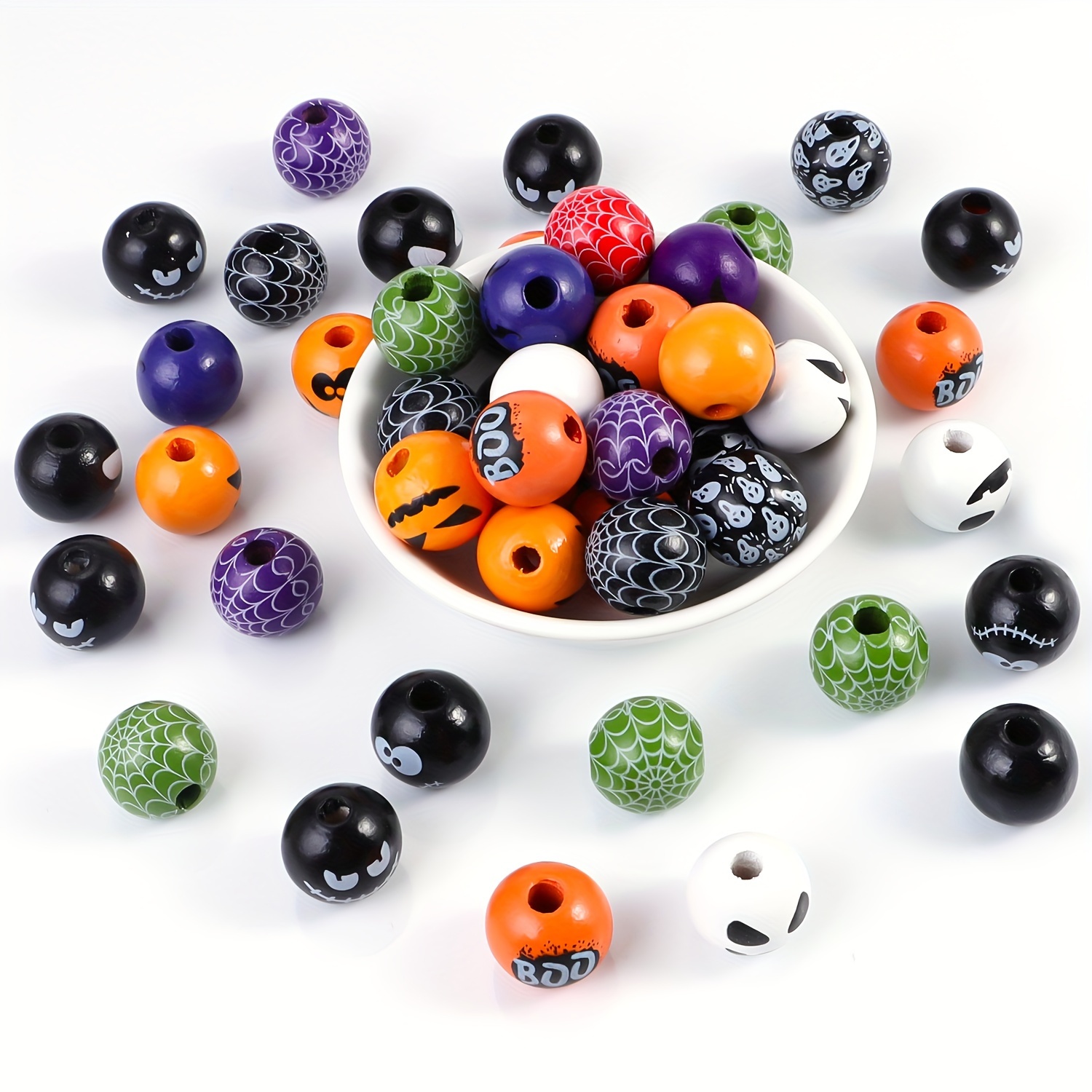 Halloween Wooden Beads 50pcs - Decorative Craft Beads For Diy Jewelry Making, Mixed Halloween Party Themes, Wood Beads For Crafting And Decorations
Halloween Wooden Beads 50pcs - Decorative Craft Beads For Diy Jewelry Making, Mixed Halloween Party Themes, Wood Beads For Crafting And Decorations