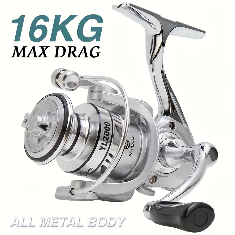 Billings Yl 1000~7000 Series, 5.2:1 Gear Ratio, 35lb Max Drag, Cnc Metal Spool, Spinning Fishing Reel, For Freshwater Saltwater
Billings Yl 1000~7000 Series, 5.2:1 Gear Ratio, 35lb Max Drag, Cnc Metal Spool, Spinning Fishing Reel, For Freshwater Saltwater