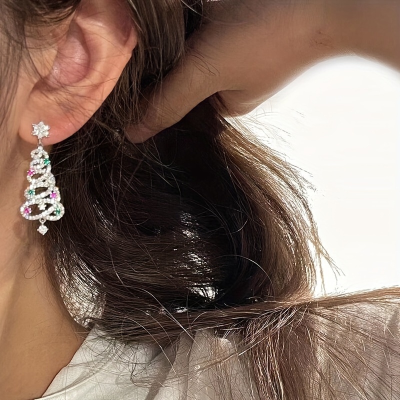 925 Sterling Silver Post, Christmas Tree Earrings - Drop Earrings For Women Tree Earring Decoration Christmas Gift For Women Women Crystal
925 Sterling Silver Post, Christmas Tree Earrings - Drop Earrings For Women Tree Earring Decoration Christmas Gift For Women Women Crystal