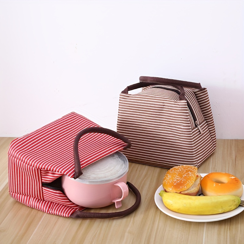 Large Striped Insulated Lunch Bag - Waterproof Oxford Fabric, Reusable Cooler Tote For Work & Picnics
Large Striped Insulated Lunch Bag - Waterproof Oxford Fabric, Reusable Cooler Tote For Work & Picnics