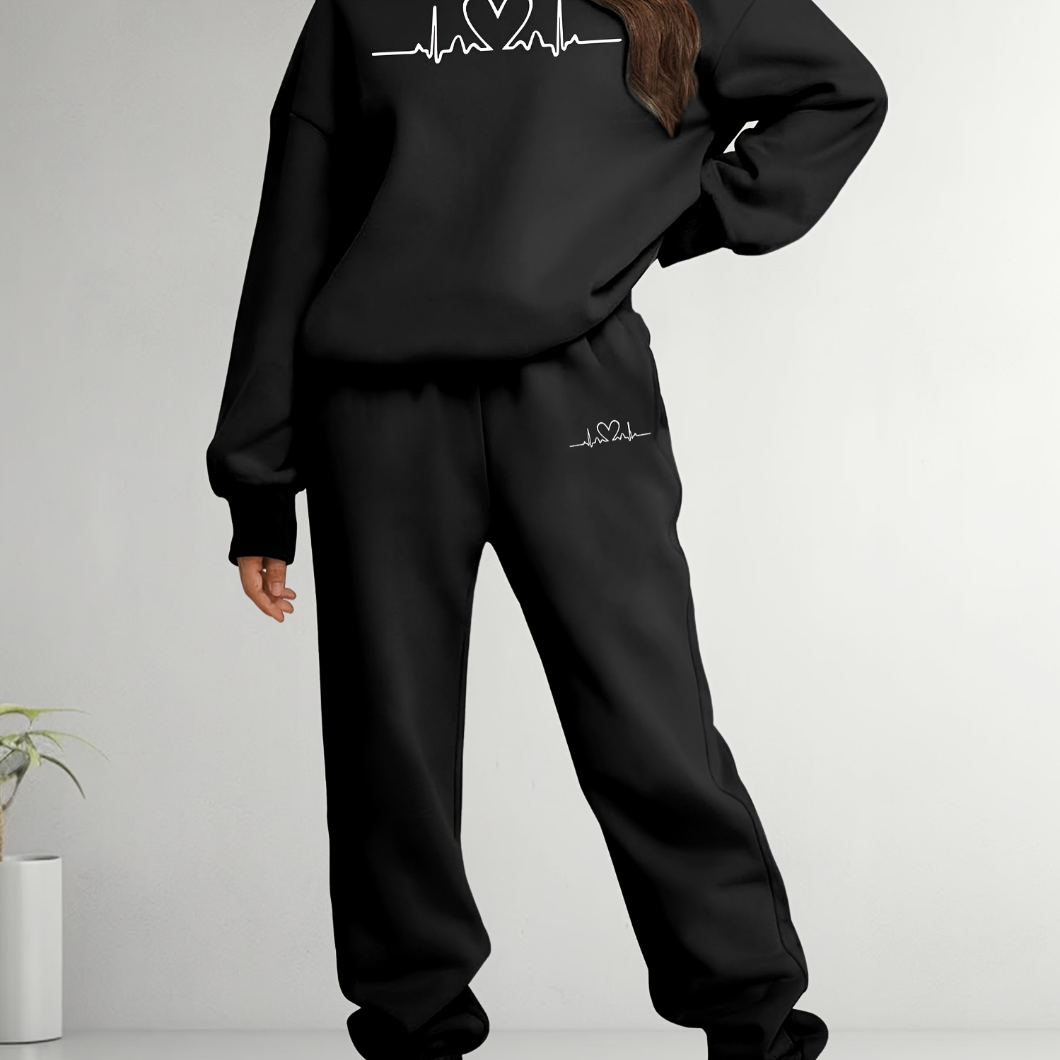 2pcs Women's Casual Polyester Tracksuit Set, Geometric Pattern Print, Long Sleeve Crew Neck Sweatshirt And Jogger Pants With Pockets, Knit Fabric, For Fall/winter Lounge Wear
2pcs Women's Casual Polyester Tracksuit Set, Geometric Pattern Print, Long Sleeve Crew Neck Sweatshirt And Jogger Pants With Pockets, Knit Fabric, For Fall/winter Lounge Wear