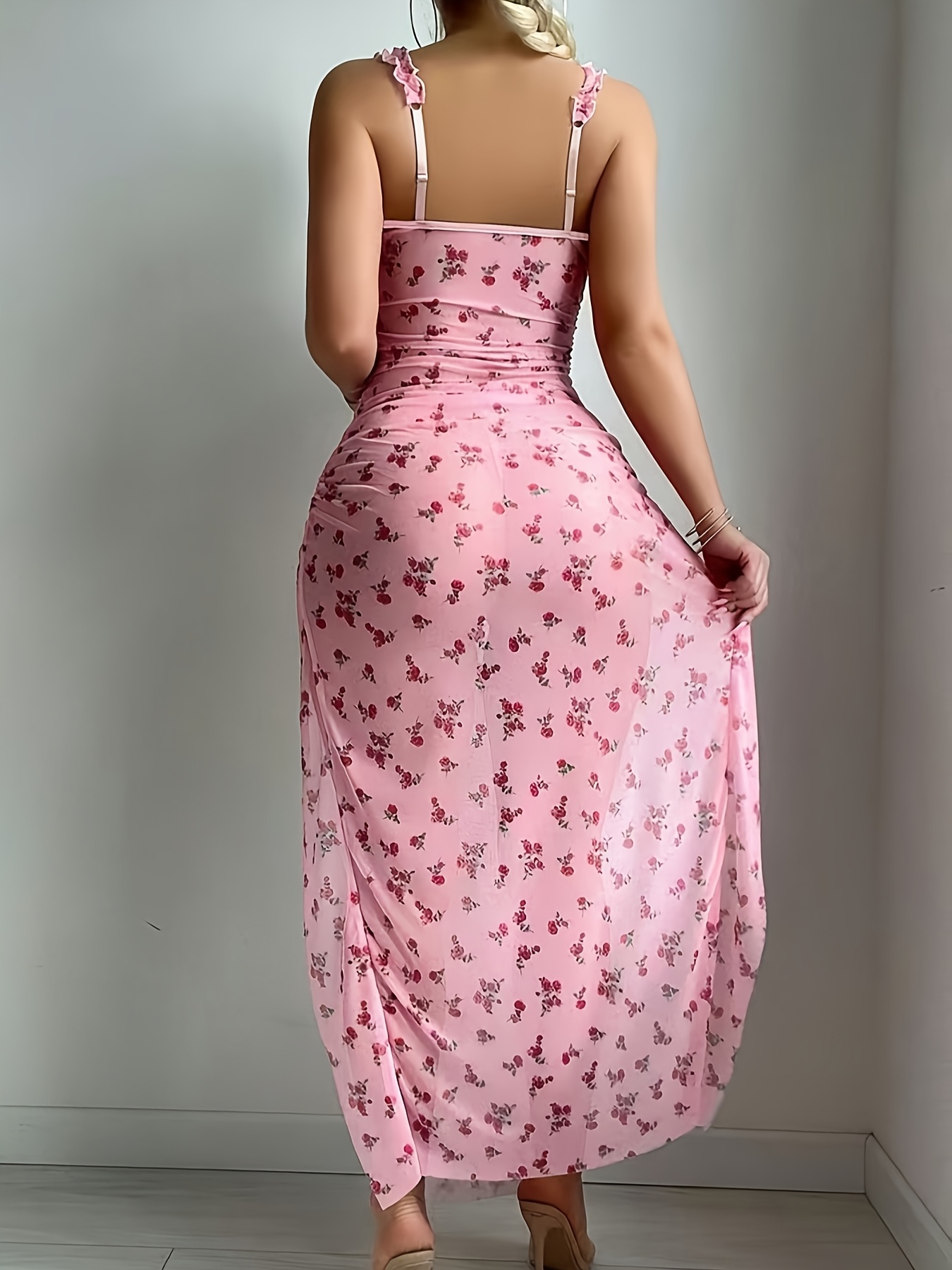 31dfd490 f4de 4f70 b593 78524c9e7b71 Women's Sexy Sweet Floral Print Dress Set