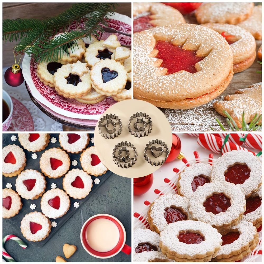 9pcs Stainless Steel Cookie Cutter Set - Christmas & Holiday Parties, Includes Jam Sandwich Molds, Fruit Jam Cookies
9pcs Stainless Steel Cookie Cutter Set - Christmas & Holiday Parties, Includes Jam Sandwich Molds, Fruit Jam Cookies
