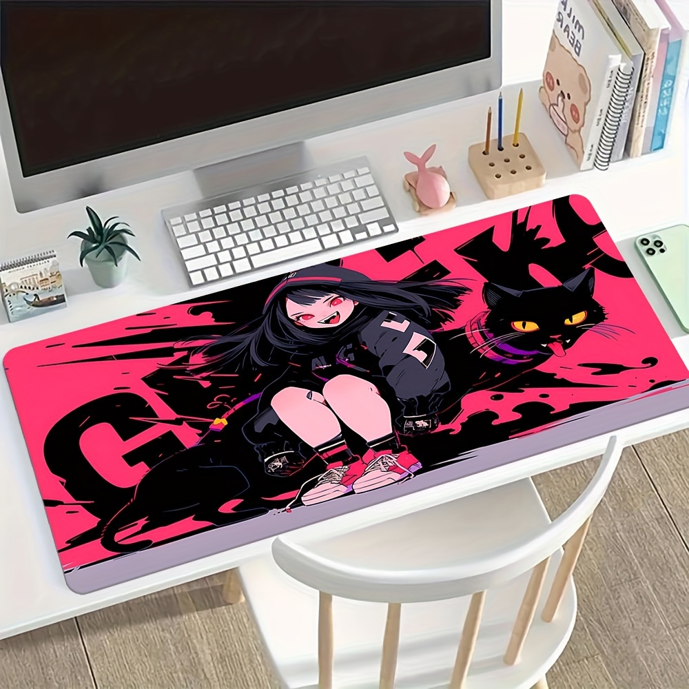 Large Anime & Black Cat Pattern Mouse Pad, Thickened Desk Mat, Washable Polyester With Non-slip Rubber Base, Ideal Office Desktop Decor, Perfect Gift
Large Anime & Black Cat Pattern Mouse Pad, Thickened Desk Mat, Washable Polyester With Non-slip Rubber Base, Ideal Office Desktop Decor, Perfect Gift